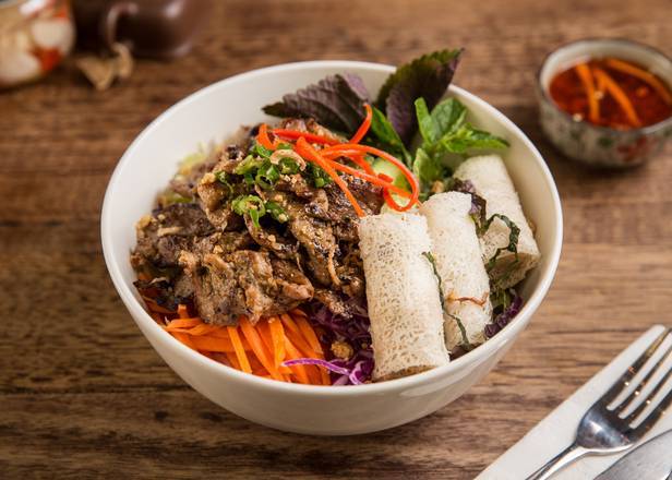 BBQ Pork & Spring Rolls Vermicelli Salad  Bún Thịt Nướng Chả Giò