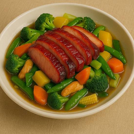 BBQ Pork with Seasonal Vegetables
