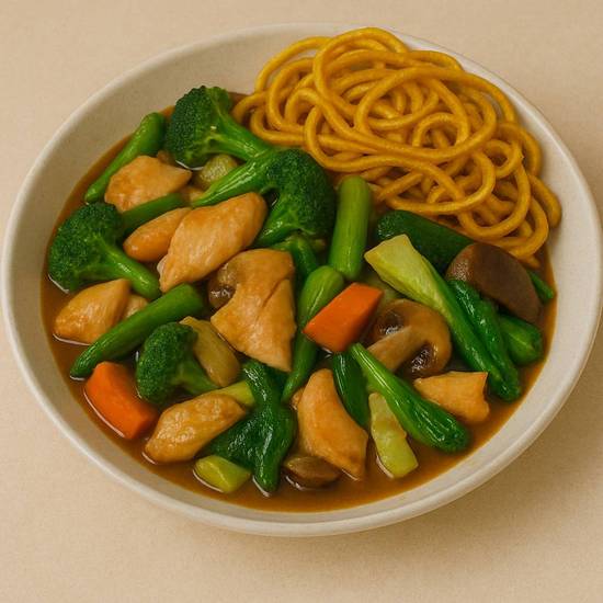 Chicken Chow Mien with Crispy Noodles