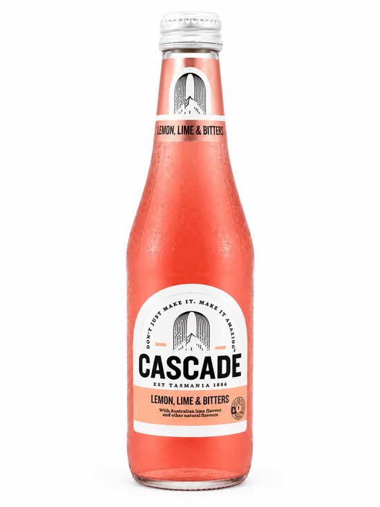 Lemon lime , bitter cascade glass bottle
