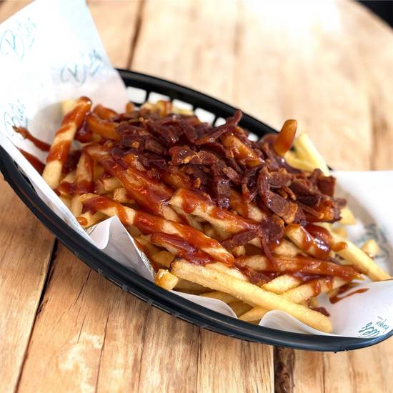 Loaded fries crispy bacon and smokey BBQ sauce