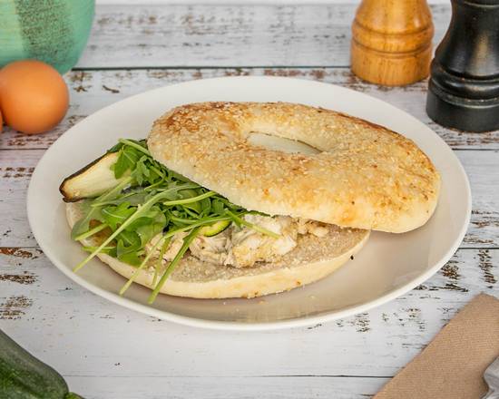 Poached Chicken Bagels