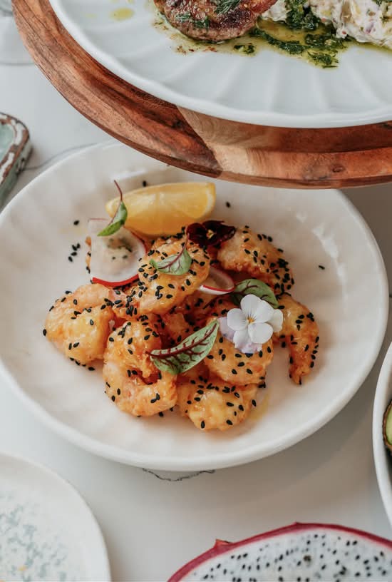 Honey Mustard Tempura Prawns