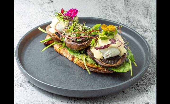 Eggs Benedict on Sourdough Mushroom
