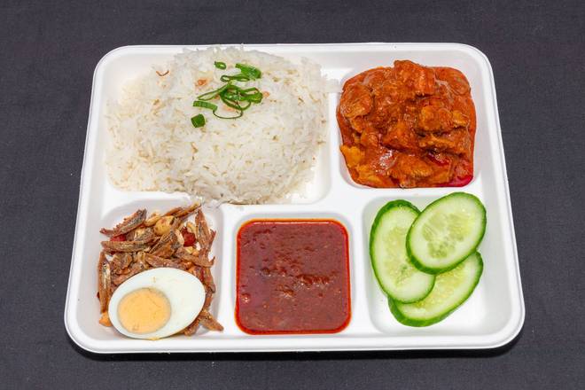 Nasi Lemak with Curry Chicken