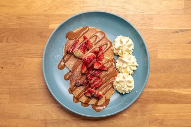 Biscoff and Strawberry Pancakes