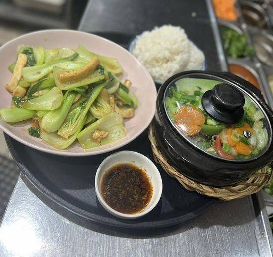 Fresh Vegetables and Tofu in Hot Pot