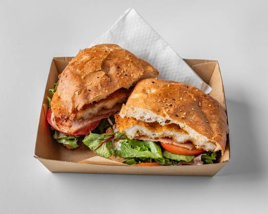 Crispy Chicken Burger with chips