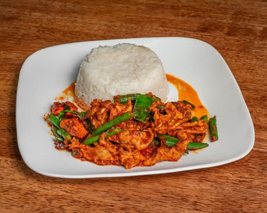 Pad Prik King Moo with Rice