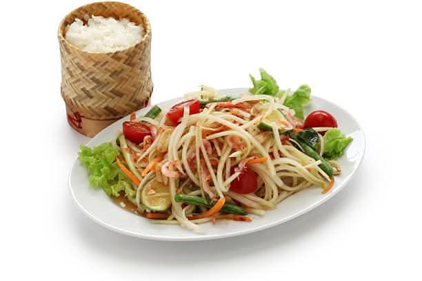 $18 Papaya Salad with Sticky Rice SET Special