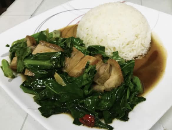 Kana Moo Krob with Rice