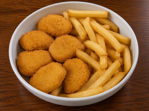 kids chicken nuggets and chips