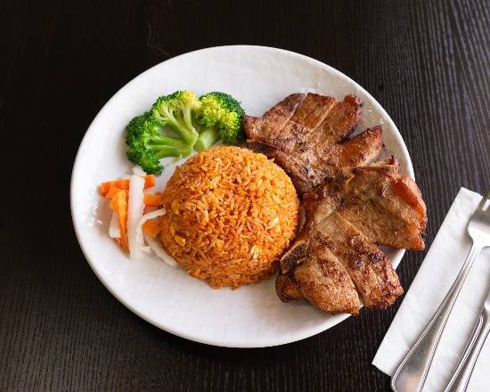 Pork Chop with Steam Rice