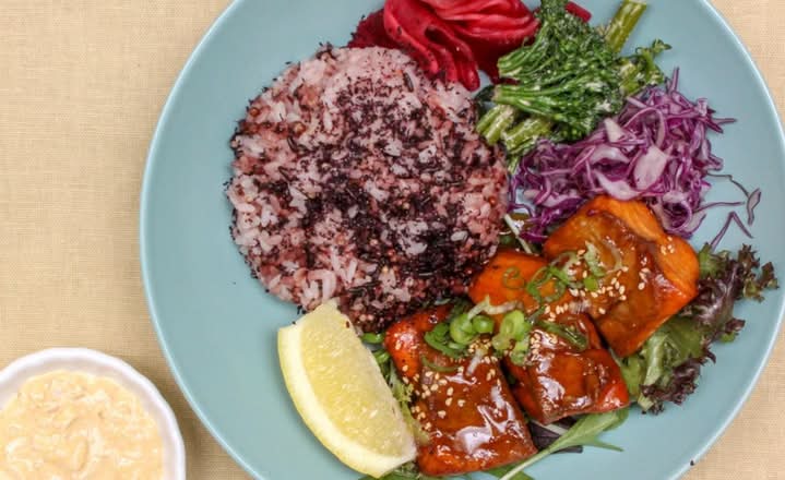 Teriyaki Salmon Bento with miso soup (GF)