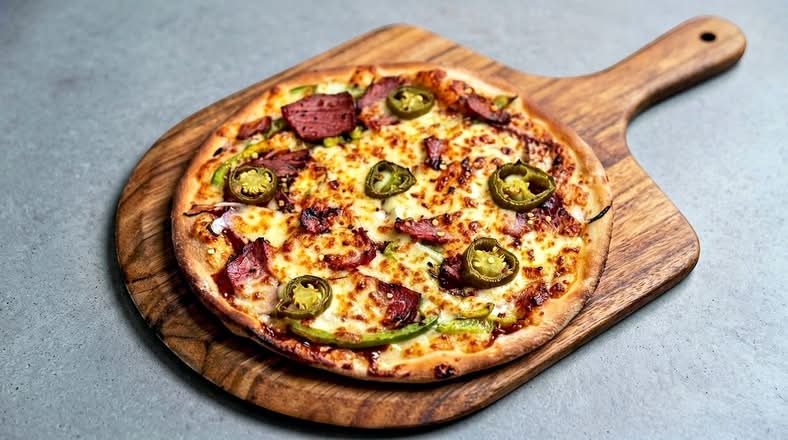 Monster’s Steak and Peppers Pizza