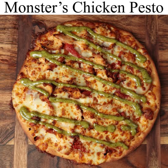 Monster’s Chicken Pesto Pizza