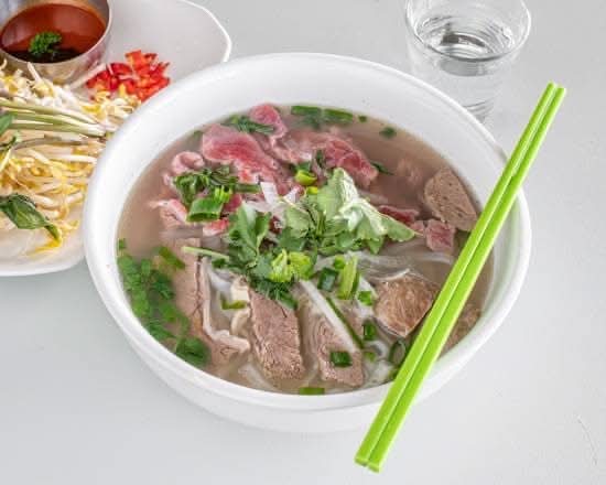 Beef, Brisket and Meatball Noodle Soup