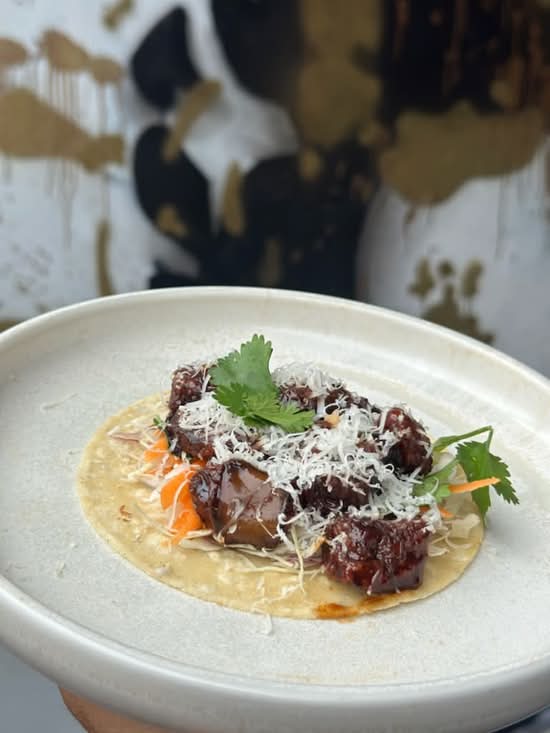 Korean Fried Eggplant Taco