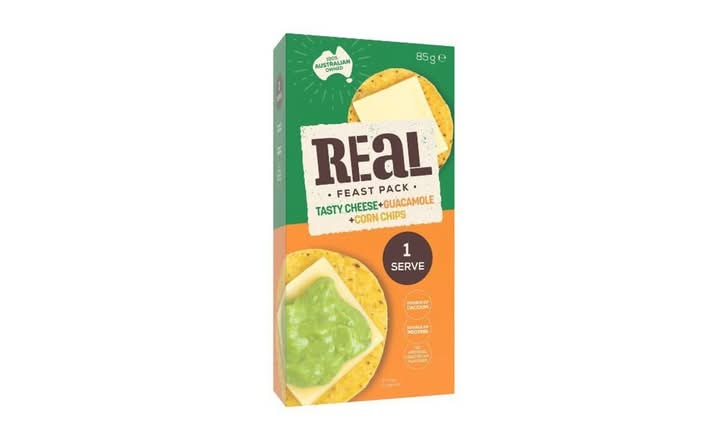 Real Feast Tasty cheese, Guacamole & Corn Chips 85g