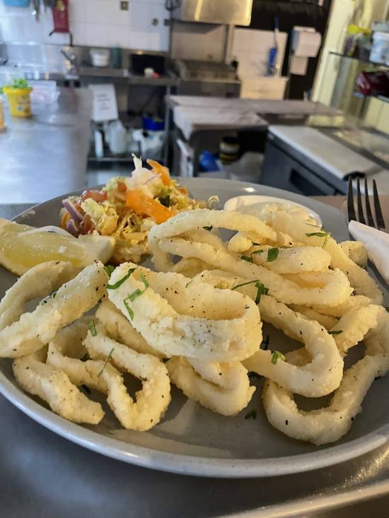 Fried Calamari w Salad &  Aioli