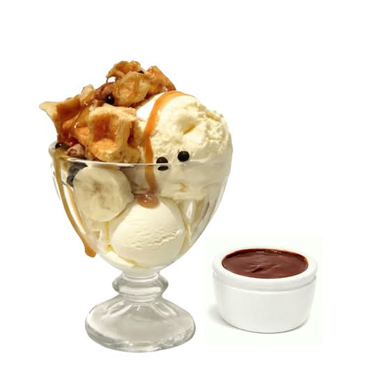 Banana Split Waffle Sundae