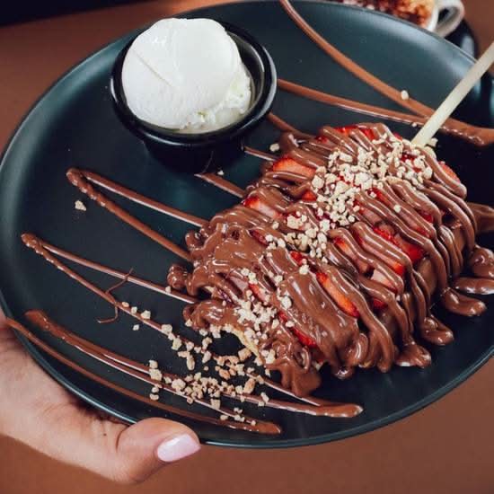 Nutella and Strawberry Waffles