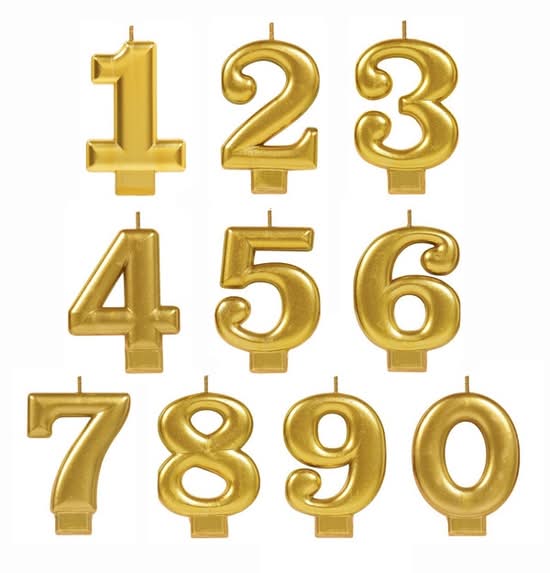 Gold Number Candle