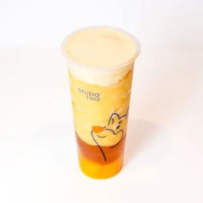 Mango Smoothie With Cheese Foam & Tea Jelly