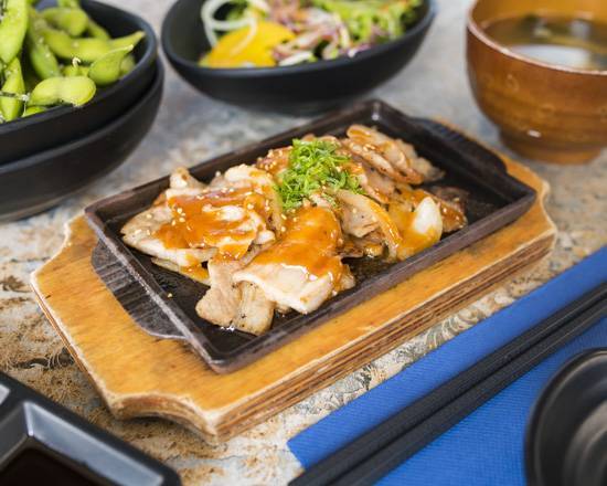 Stir fry pork belly with Japanese chilli sauce