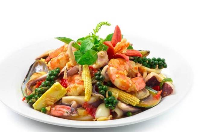 Pad Cha (Mixed Seafood) (GF)