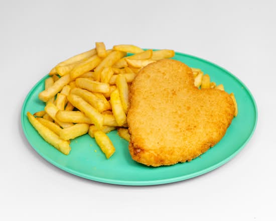 Schnitzel and Chips with Salad