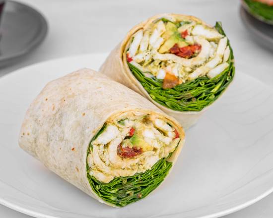Chicken Pesto and Avocado Wrap & CAN OF DRINK