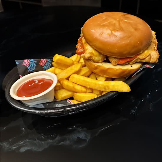 Kids Chicken Burger And Chips