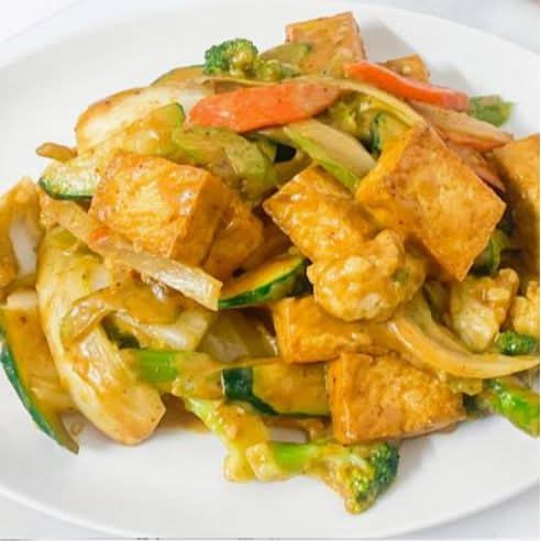 Satay Tofu With Mixed Vegetables
