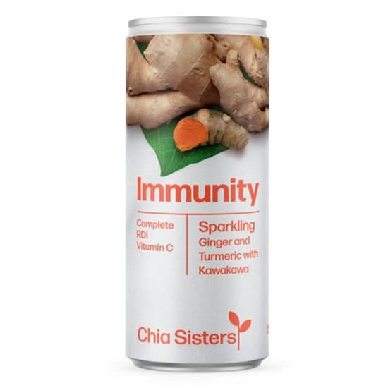 IMMUNITY SPARKLING GINGER TURMERIC AND KAWAKAWA Chia sisters