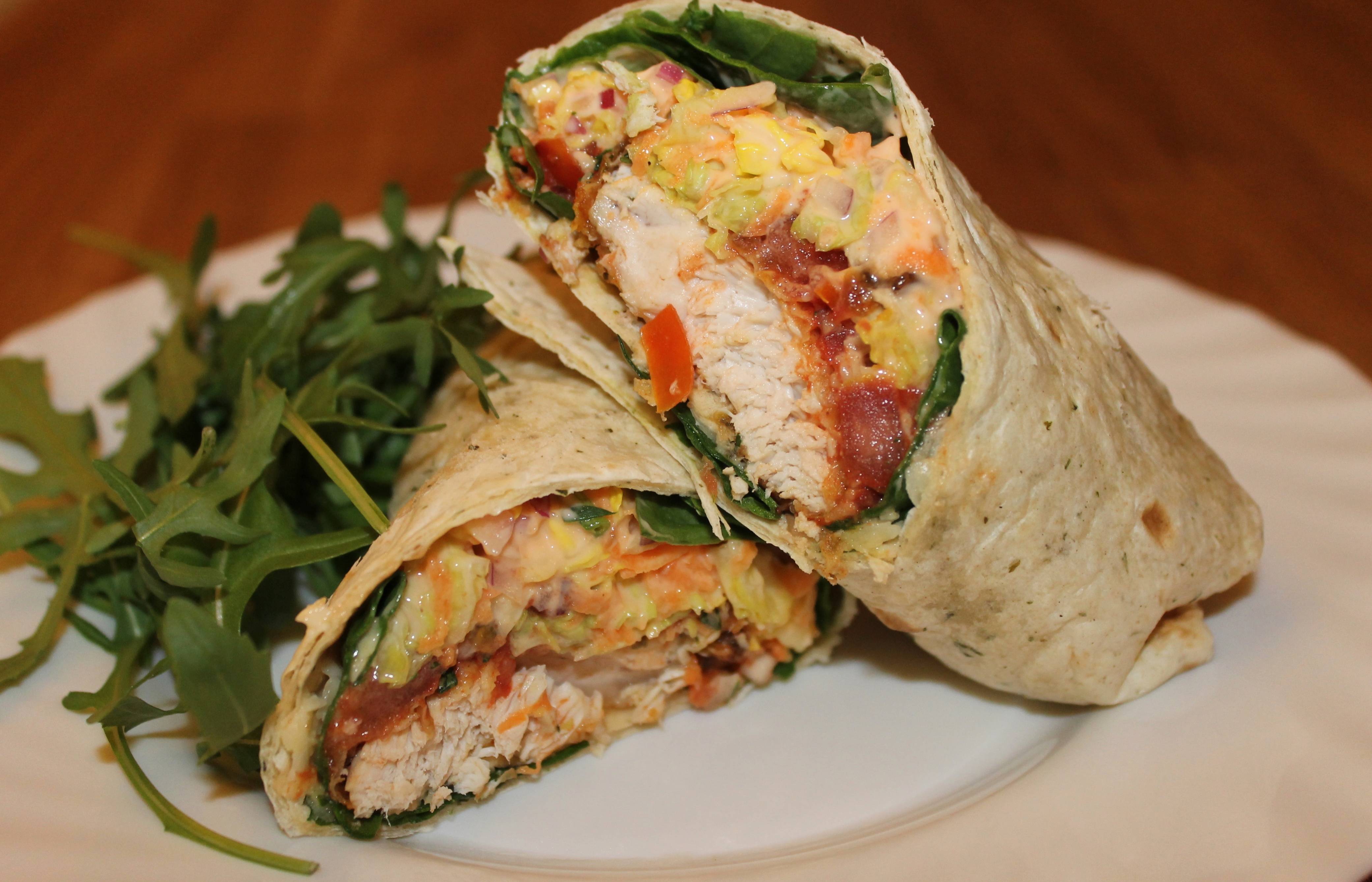 Southern fried chicken wraps