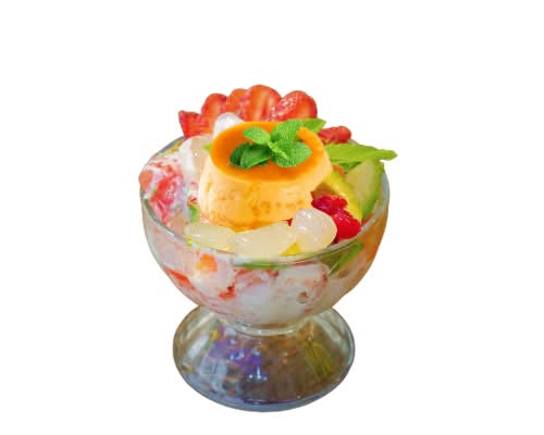 Mixed Flan ( Trai cay, Flan & coconut cream)