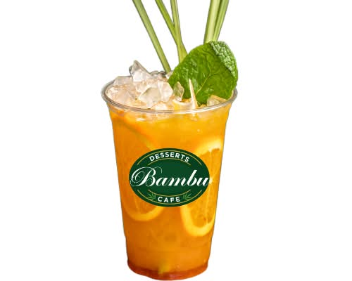 orange lemongrass peach tea ( tra dao cam xa)