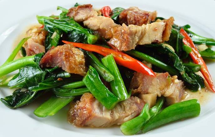 Crispy Pork With Kai-Lan