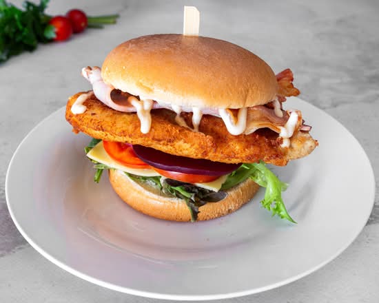 Chicken Schnitzel Burger with Lot