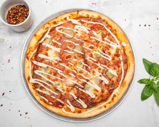 Mortadella Pickle Pizza