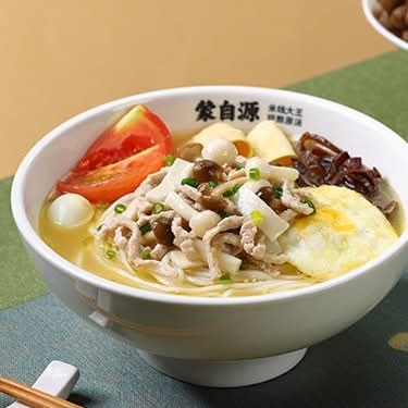Sliced Pork & Mushroom Rice Noodle Soup