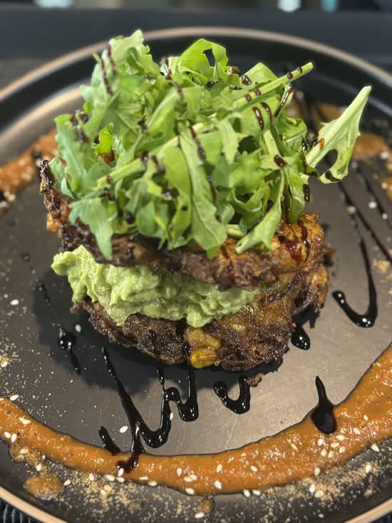 Corn, Carrot & Zucchini Fritters with 2 Fried Eggs (*New)