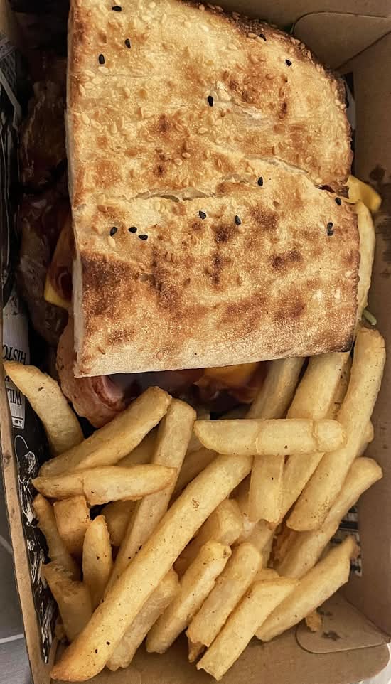 Steak Sandwich and Chips