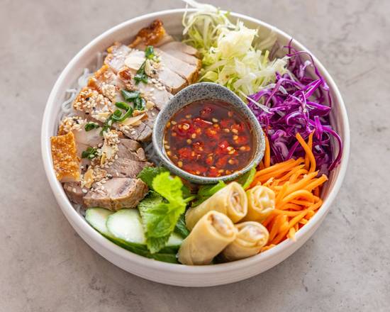 Crispy Roasted Pork Vermicelli Noodle Salad & 2 Spring Rolls (GFO)