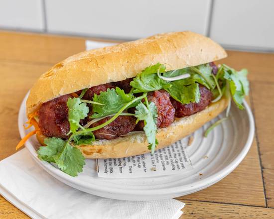 Grilled Pork Meatballs Banh Mi