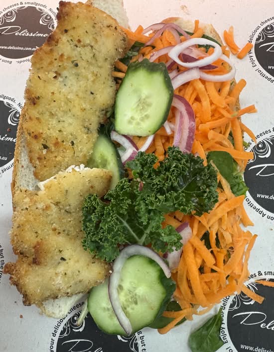 CHICKEN SCHNITZEL SALAD ROLL