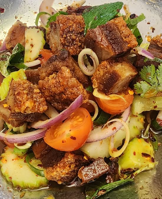 Crispy Pork Salad Moo Krob Salad