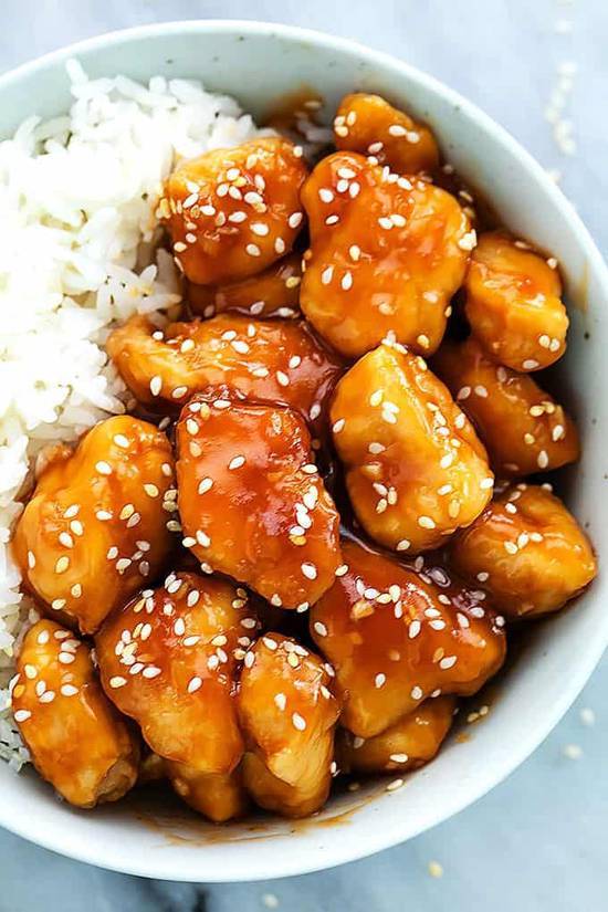 Honey Chicken on Steamed Rice