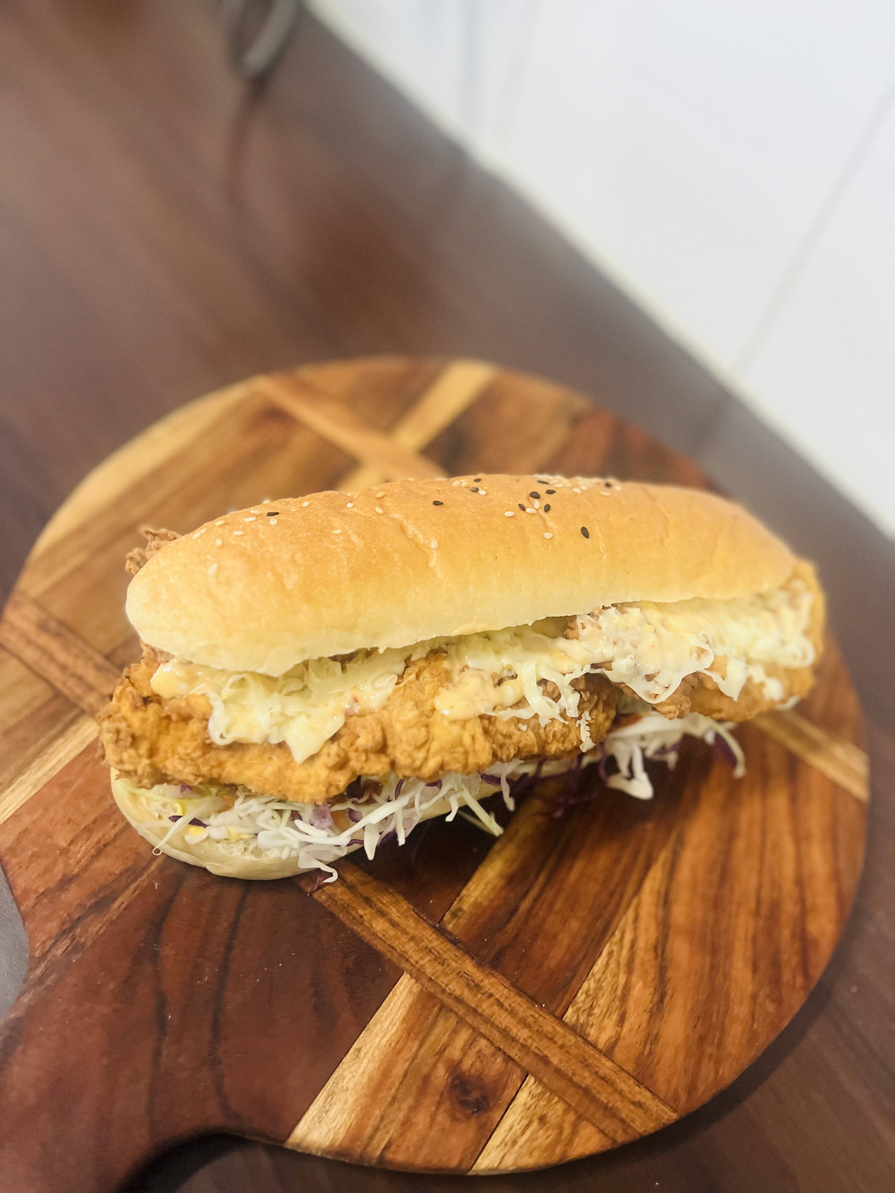 Angry fried chicken roll